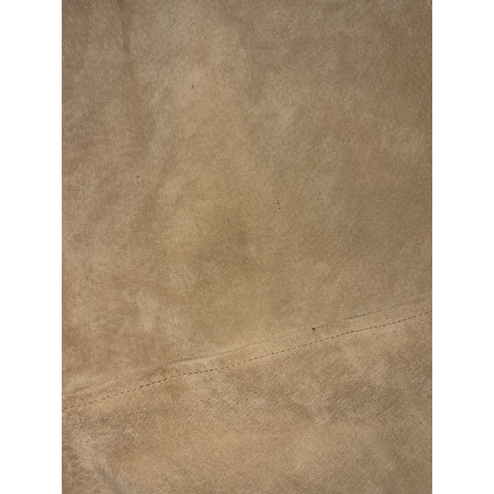 Newport News Suede Leather Pencil Skirt Womens 12 Tan Camel Lined Back Zip - Picture 4 of 9
